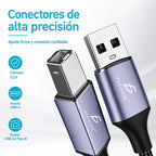 Cable Usb Tipo-b 2.0 De 2m Trenzado Para Impresora Escáner