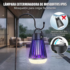 Lámpara Mata Mosquitos Recargable 2000 Mah Con Luz Uv Y Luz