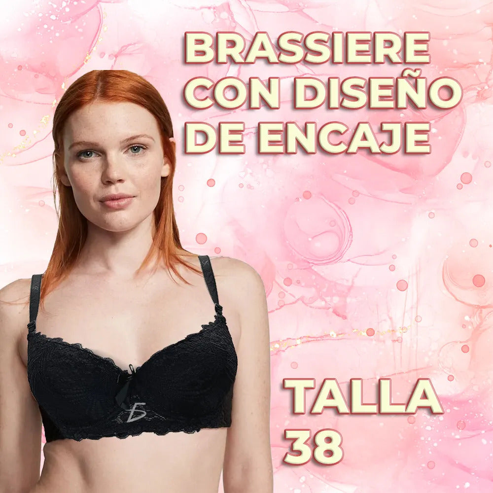 Brasier Con Encaje De Copa Completa Negro M