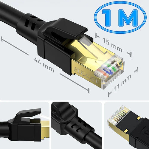 Cable Para Red Cat7 Rj45 Ethernet Utp Negro 1.5m
