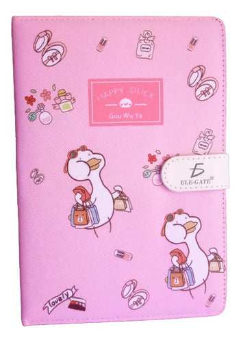 Libreta Con Diseño Kawaii Con 100 Hojas Con Broche Imantado