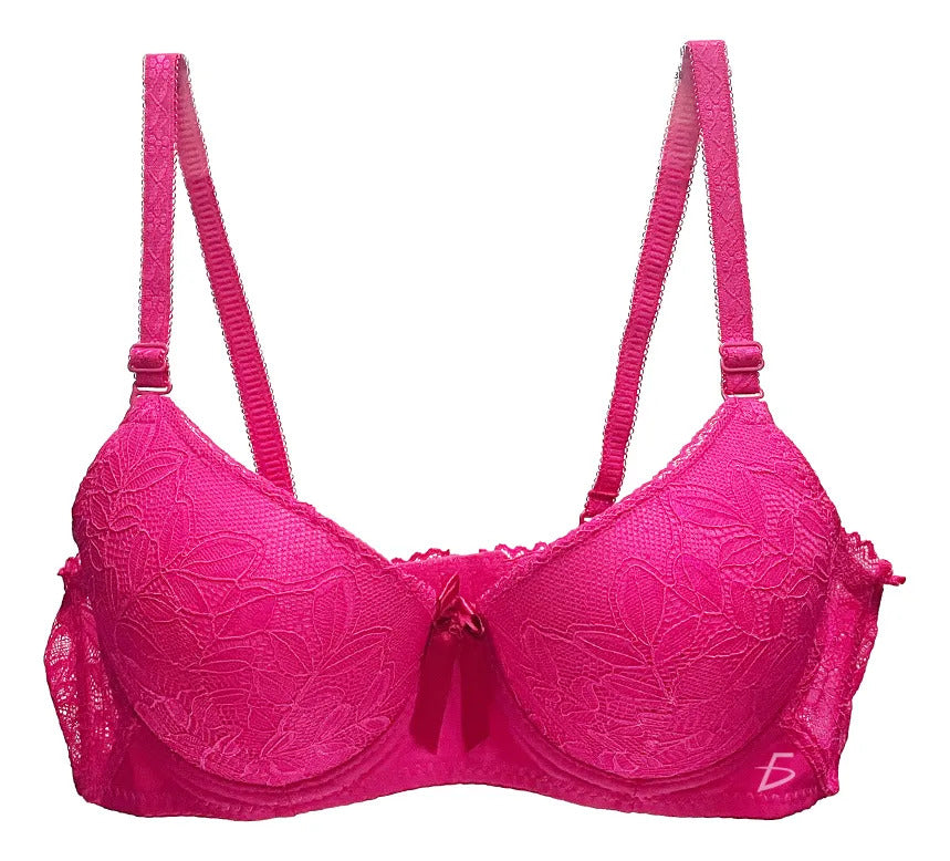 Brasier Con Encaje Copa Completa Slight Push Up Fucsia M