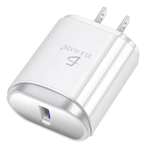 Cargador Rapido Qc 3.0 Usb 5v 2.4a Con Cable Micro V8