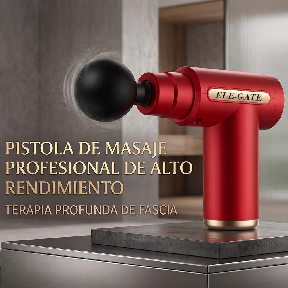Mini Pistola De Masaje Muscular Portátil Rojo Carmín Con