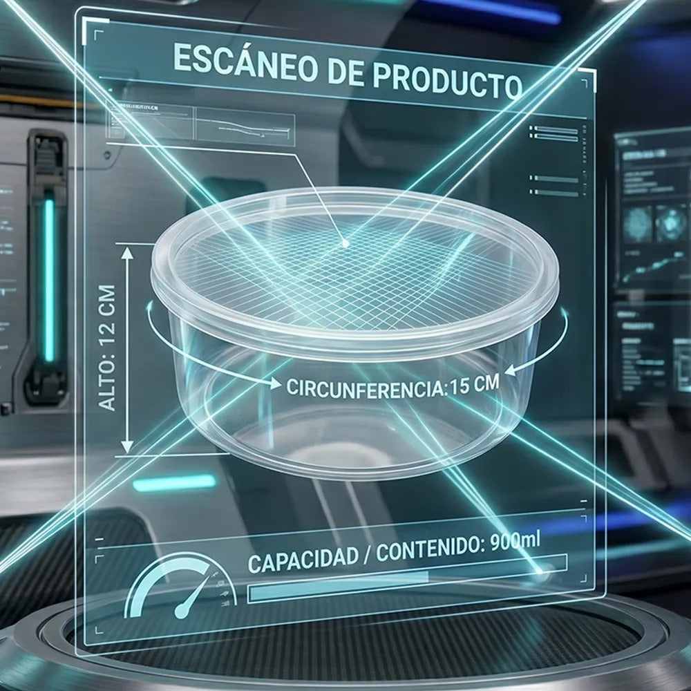 Contenedor Redondo Con Tapa De 900 Ml