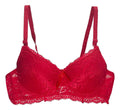Brasier Con Encaje Bordado Push Up Rojo M