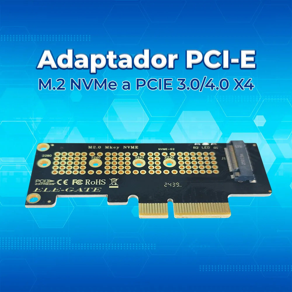 Tarjeta adaptadora pcie X4 para SSD M.2 NVMe M-key