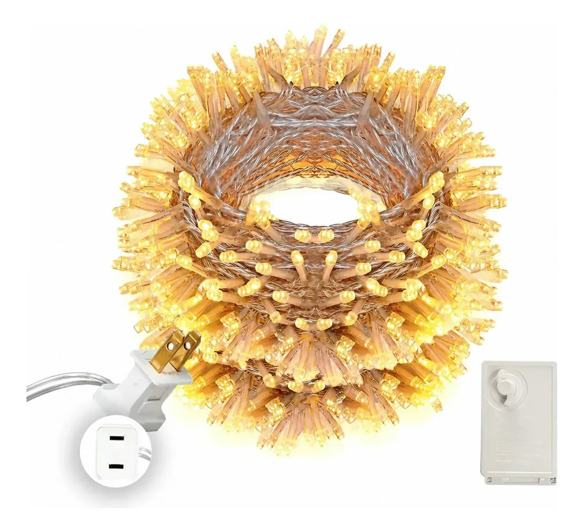 Serie De Luz Led Tipo Arroz Con Panel Solar Repelente Al Agua