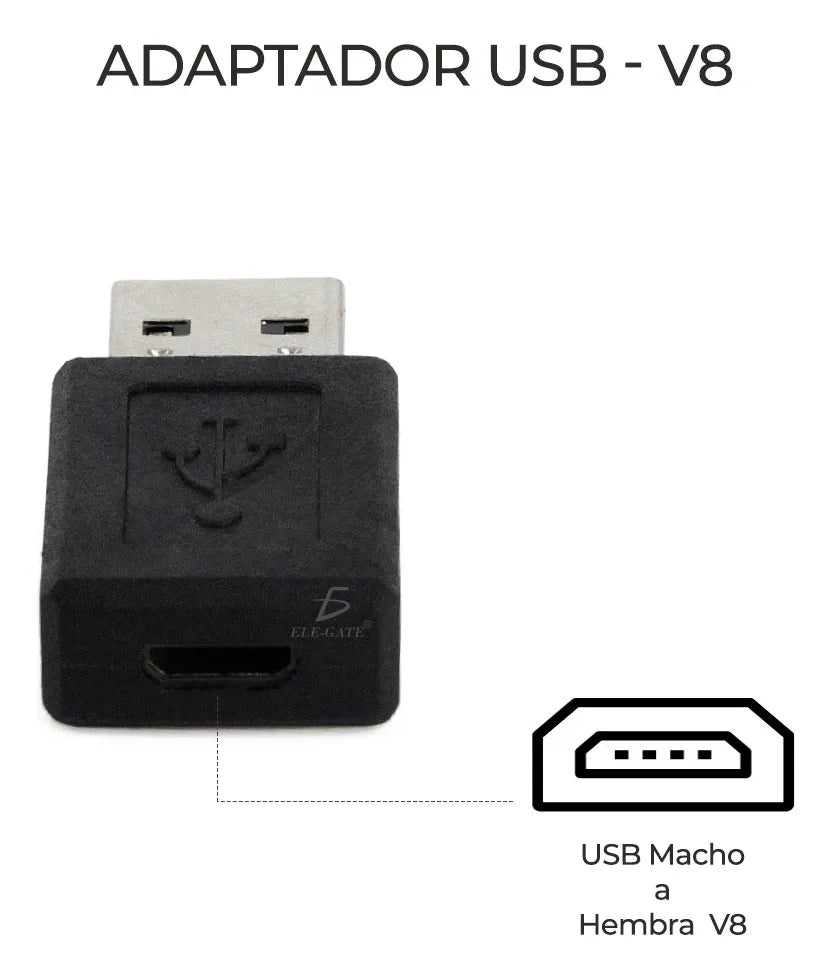 Adaptador micro V8 a USB