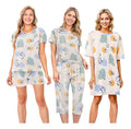 Set de 4 piezas de pijamas ligeras kawaii frescas y casuales beige XL