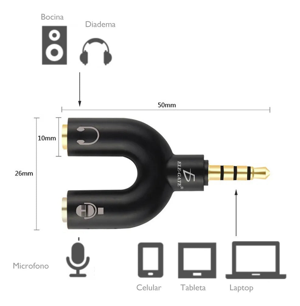 Divisor Audio Estéreo 3.5mm Celular Para Xbox Micrófono