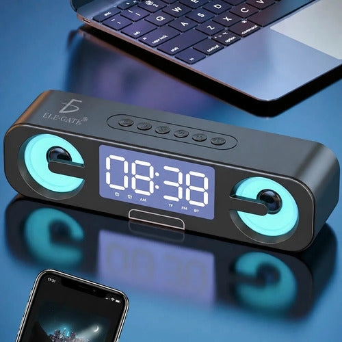 Reloj Despertador C Alarma Radio Bocina Con Luz Bluetooth