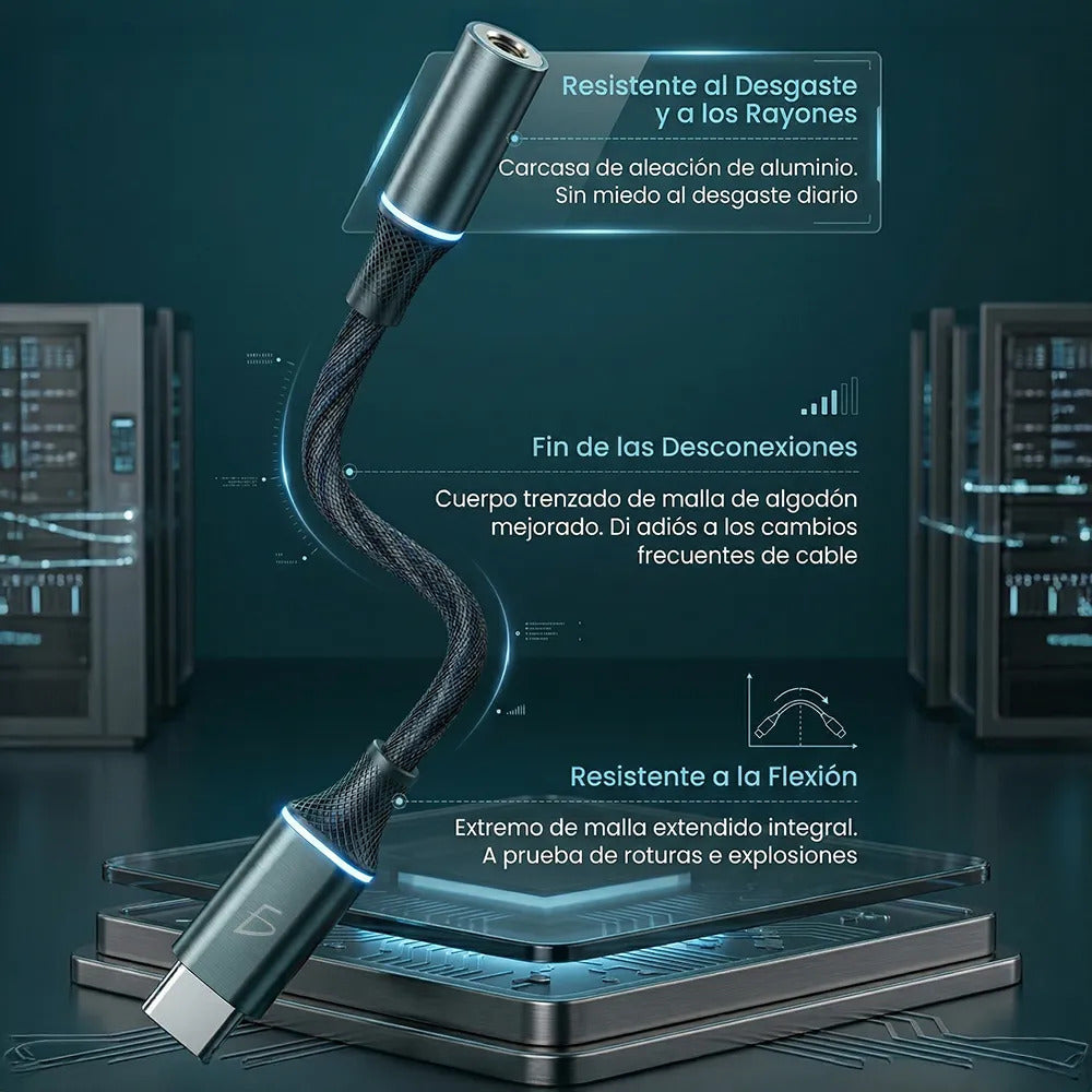 Adaptador Usb-c A Jack 3.5 Mm Hifi De 0.15m Con Chip Dac