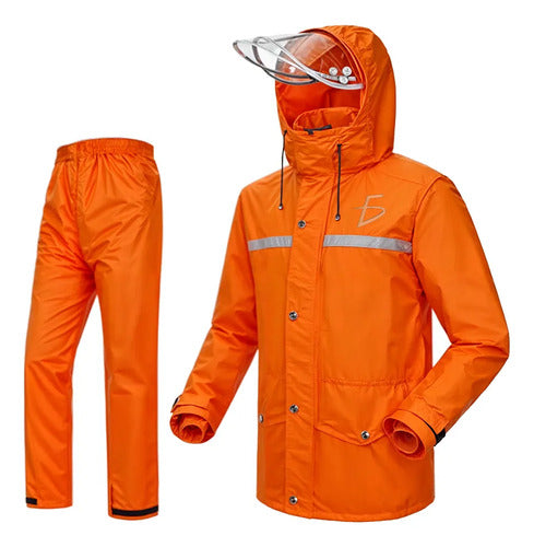 Impermeable De 2 Piezas Con Visera Color Fosforescente