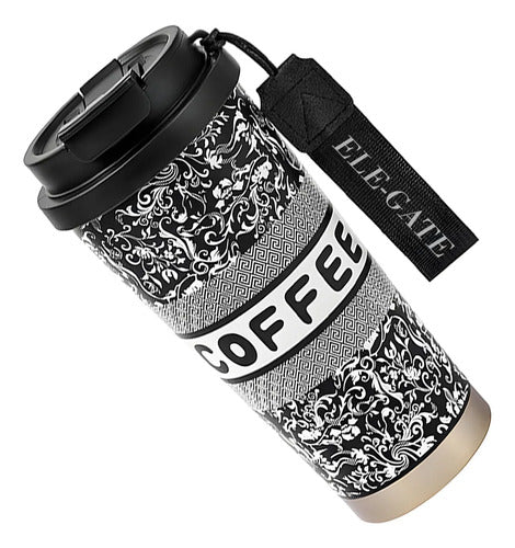 Termo Hermético Floral 500 Ml Para Bebidas Frías O Calientes