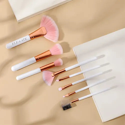Set De 8 Brochas Para Maquillar Incluye Cepillo Para Las