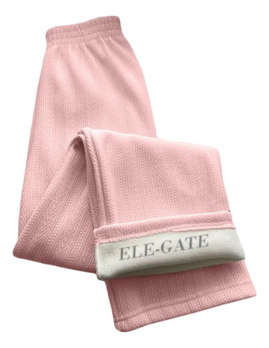 Pantalones Deportivos Con Forro Térmico De Cintura Alta Rosa Xl