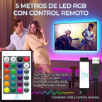 Tira De Luz Led Rgb 5050 Con Control De 5 Metro