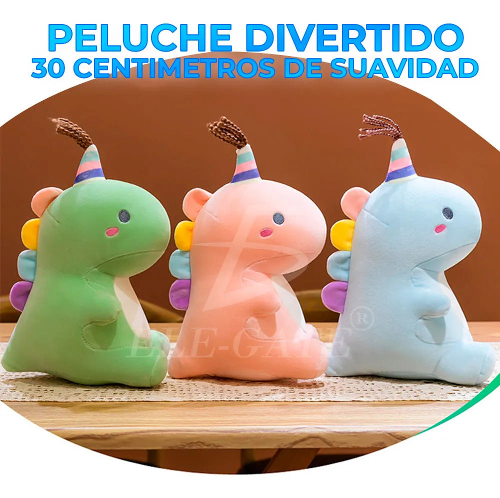 Dinosaurio Cumpleañero Peluche 30 Cm Verde