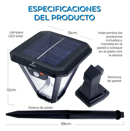 Lámpara Solar Automática Para Exteriores