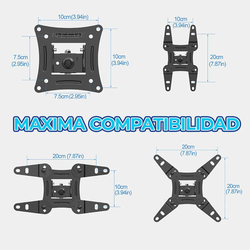 Soporte Articulado Para Tv De 17 A 42 Pulgadas Hasta 20 Kg