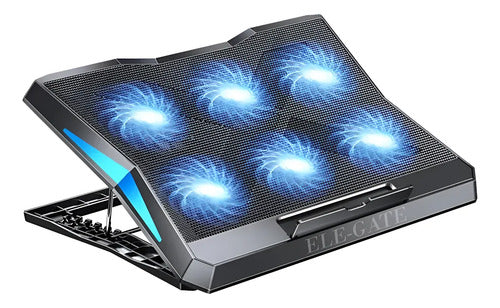 Base Enfriadora Para Laptop De 12 A 17 Con 6 Ventiladores Y