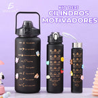 Trio De Vaso Motivacional Triple Botella Gym 3 Piezas