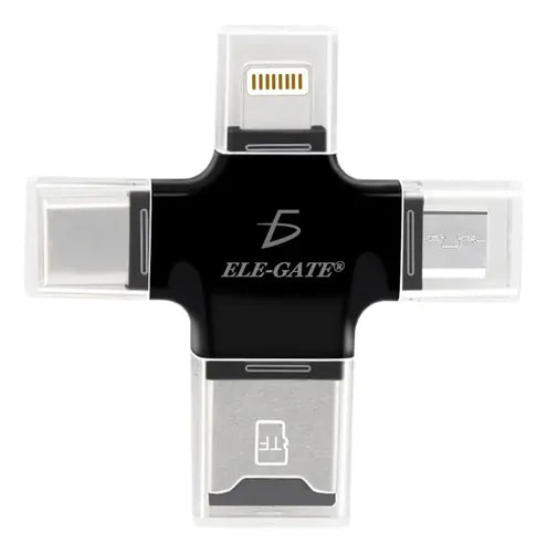 Adaptador Lighting Otg Lector Type-c Micro Usb 4 En 1