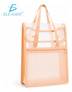Bolsa Organizadora Transparente Con Asas Y Bolsillo Frontal Verde