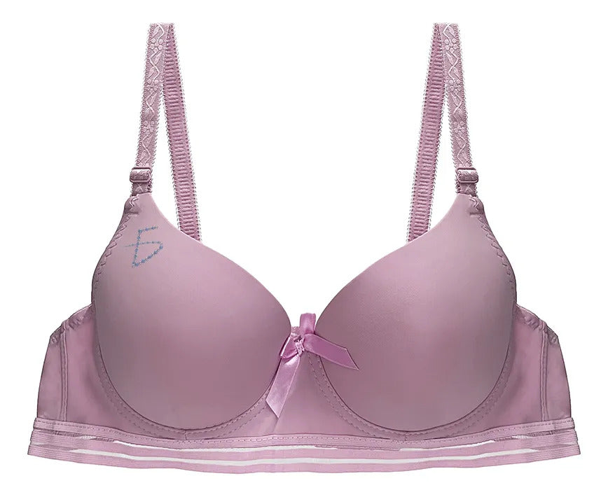 Brasier con encaje de copa completa rosa M