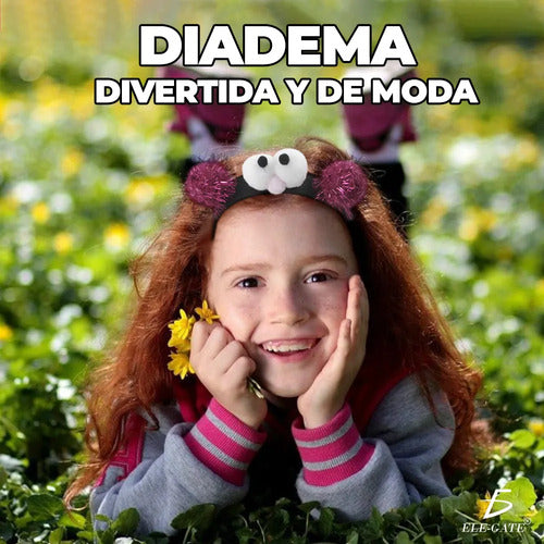 Diadema De Moda Para Niñas Con Ojos Y Orejas Rosa