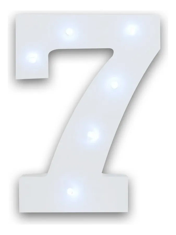 Numero 7 En 3d De Luz Led Luz Cálida