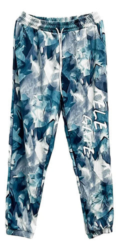 Joggers Tie Dye Con Cinta Ajustable Morado Xl