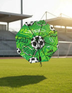 Paraguas Plegable Ele-gate Verde De Fútbol Con Diseño Graffiti Y Protección Uv Balón