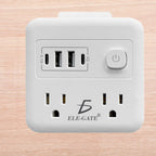 Multi Contacto 8 En 1 Con 4 Tomas 2usb 2 Tipo C Con Boton