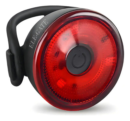 Luz Led Bicicleta Redonda Seguridad Trasera Usb Recargable Ipx65 Tamaño Universal Resistente Al Agua Color Negro Ele-gate