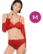 Conjunto de lencería con mangas - M rojo M