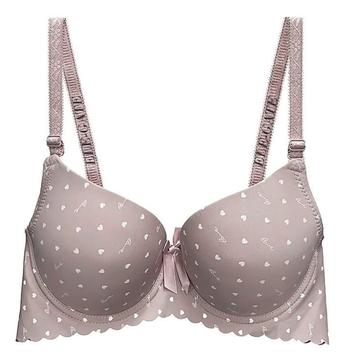 Brasier con copa completa espalda de encaje con efecto push beige M
