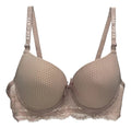 Brasier con diseño de puntos con espalda de encaje beige M