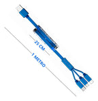 Cable Retráctil 3 En 1 Micro Usb Usb-c Para iPhone Lightning