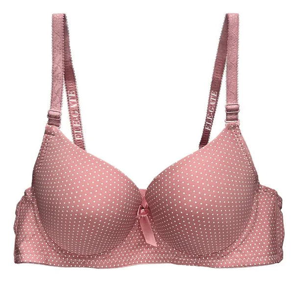 Brasier con diseño de lunares con efecto push up rosa M