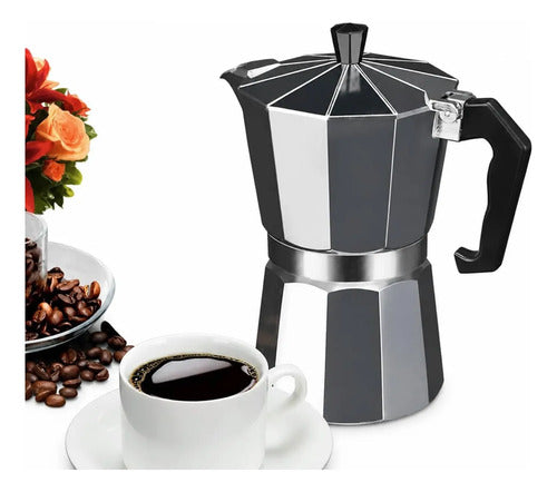 Cafetera Italiana Manual Plateada 500ml