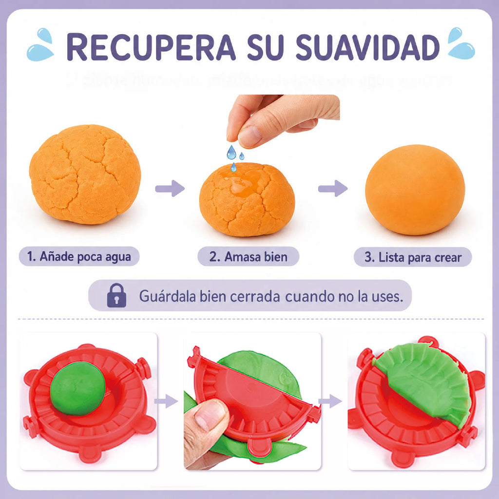 Set De Plastilina Infantil Con Moldes Y Vaporera De Juguete