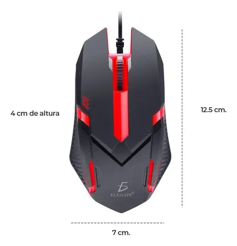 Mouse Gaming Led Alámbrico Usb Respiración Luz Ratón
