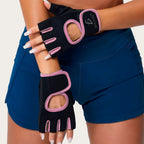 Guantes de fitness con palma acolchada rosa M