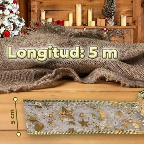 Listón Led De Navidad Con Energía Solar 5 Metros De Dorado