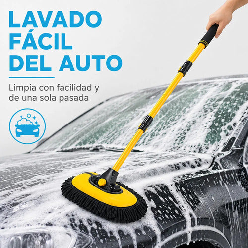 Cepillo Multiusos De Mango Largo 102 Cm Con Cabezal De Amarillo