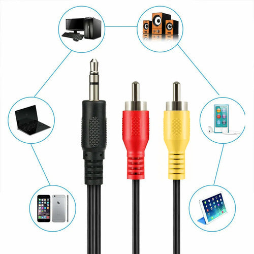 Adaptador De Cable Jack 3.5mm A Salida De Audio Rca
