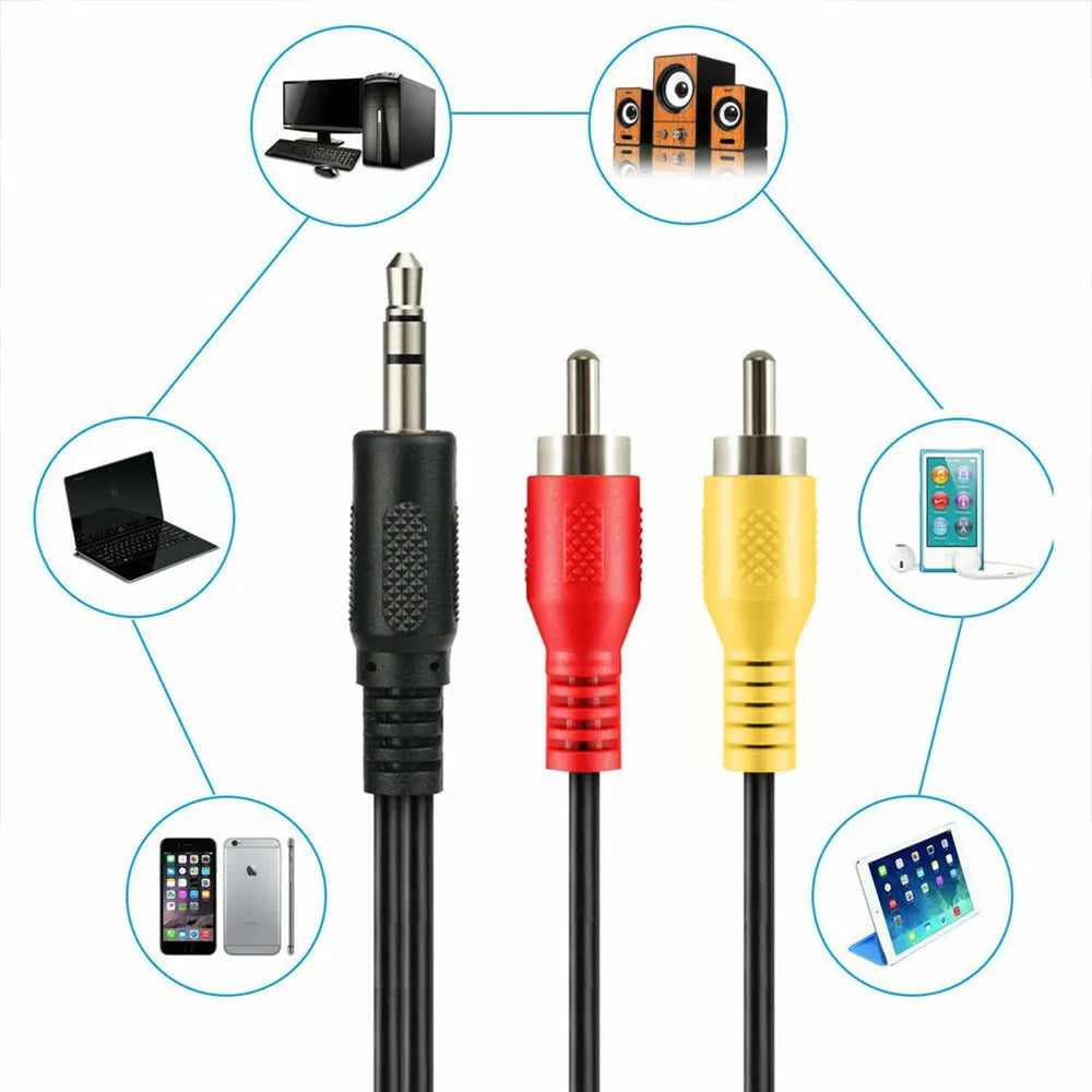 Adaptador De Cable Jack 3.5mm A Salida De Audio Rca