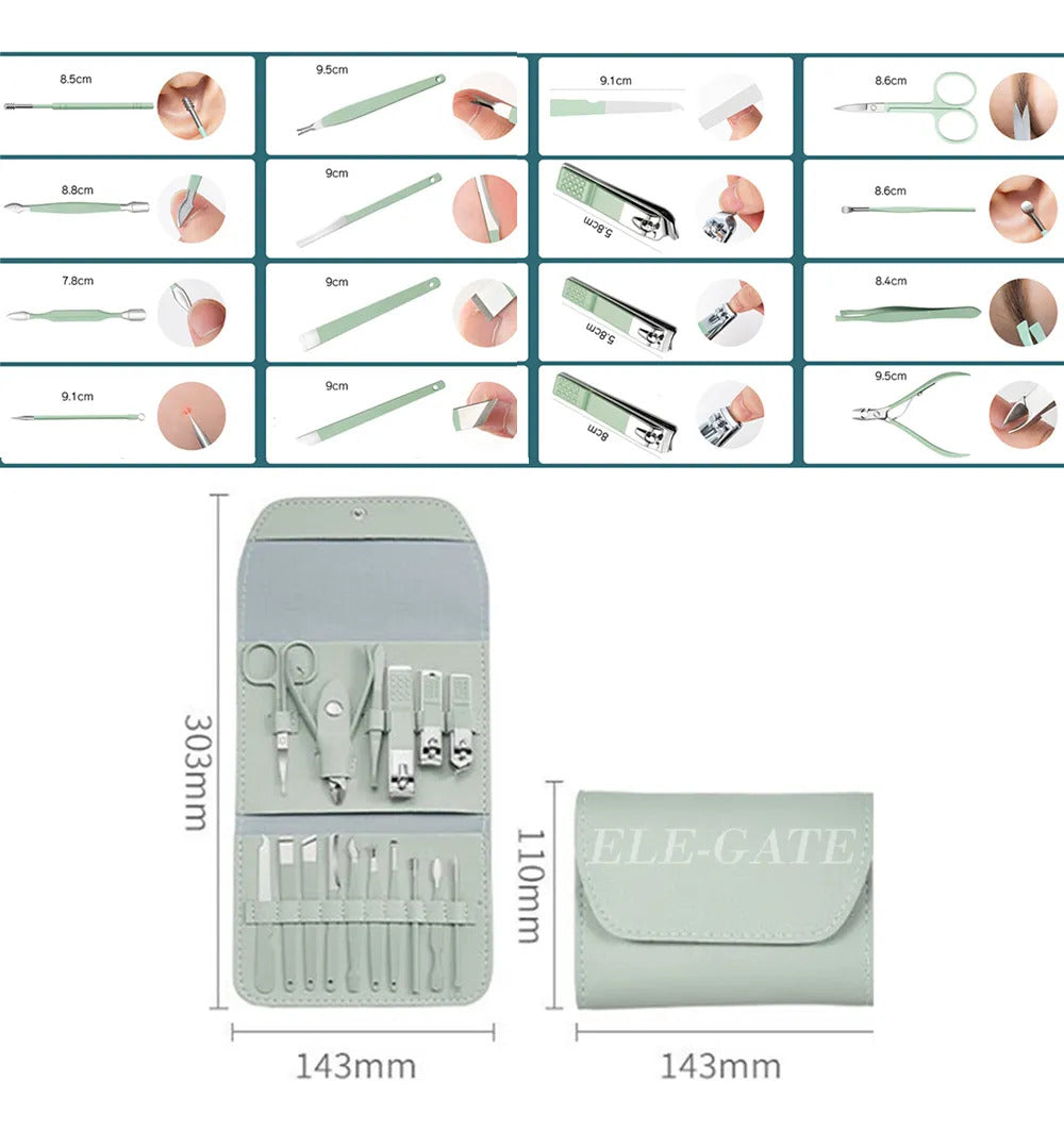 Set De Cortaúñas Profesional Para Manicura Y Pedicura
